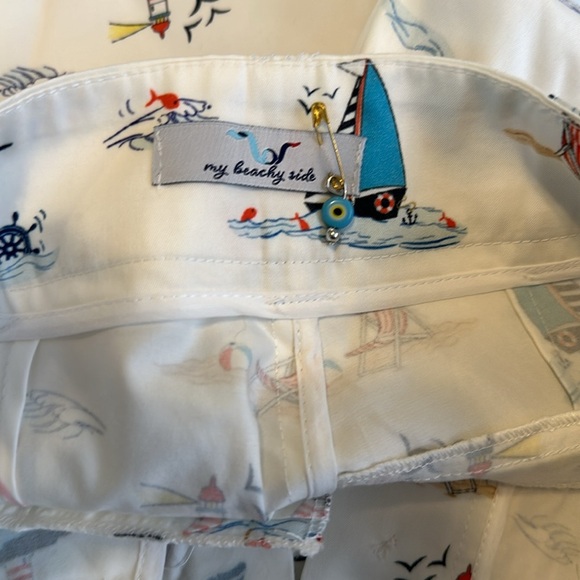 New My Beachy Side EMILY IN PARIS Nautical Beach Print High Waisted Shorts XS/SM - Picture 9 of 9